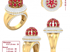 cocktail ring for ladies Modelo 3D