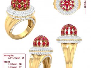 cocktail ring for ladies 3D Model