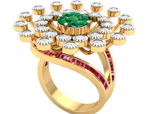 anello da cocktail per donna Modello 3D