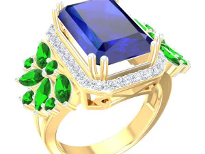 anel de coquetel para mulheres Modelo 3D