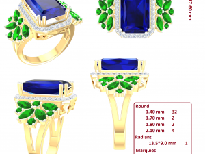 cocktail ring for ladies 3D Model