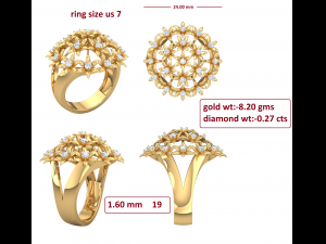 cocktail ring for ladies 3D 모델