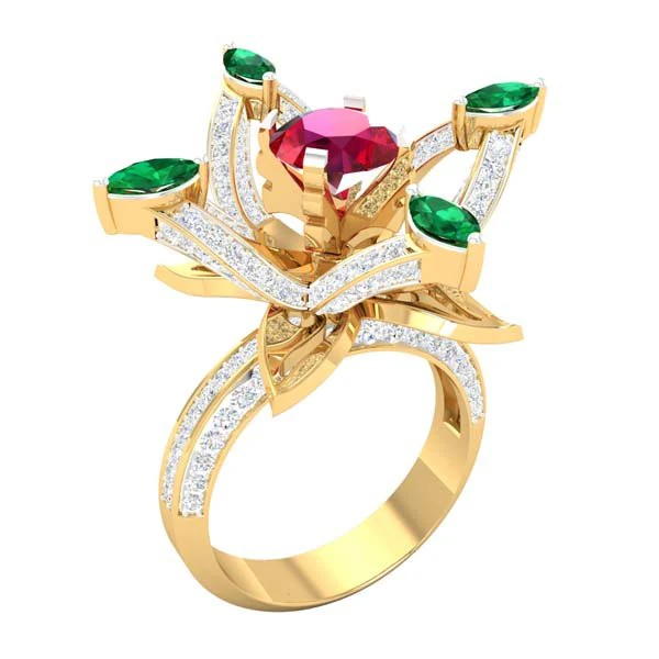 cocktail ring for ladies 3D Model .c4d .max .obj .3ds .fbx .stl .blend 
