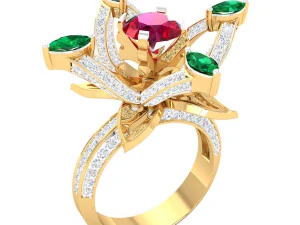 anillo de coctel para damas Modelo 3D