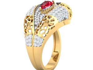 女士鸡尾酒戒指 3D 模型