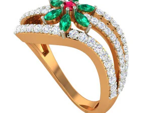 女士鸡尾酒戒指 3D 模型