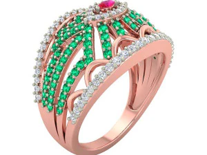 anello da cocktail per donna Modello 3D