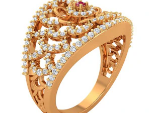 女士鸡尾酒戒指 3D 模型