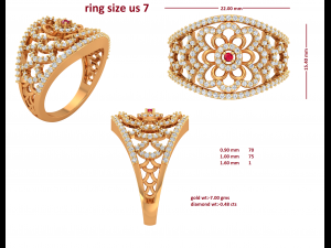cocktail ring for ladies Modelo 3D