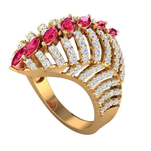 cocktail ring for ladies 3D Model .c4d .max .obj .3ds .fbx .stl .blend 