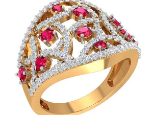 anello da cocktail per donna Modello 3D