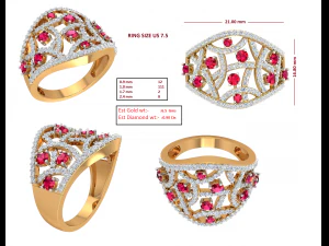cocktail ring for ladies 3D Model
