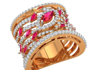 anillo de coctel para damas Modelo de impresión 3D