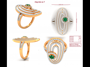 cocktail ring for ladies 3D Baskı Modeli