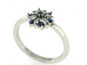 anello con diamanti per donna Modello di stampa 3D