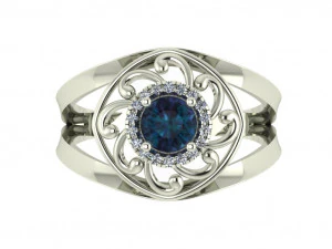 pierścionek z brylantem dla pań Model do druku 3D