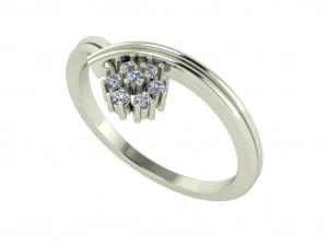 Diamantring für Damen 3D Druckmodell