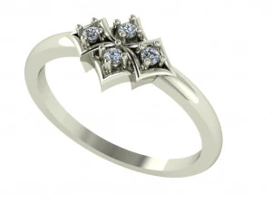 pierścionek z brylantem dla pań Model do druku 3D