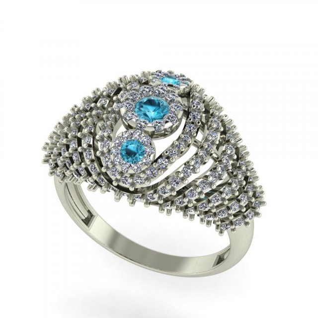 diamond ring for ladies 3D Baskı Modeli .c4d .max .obj .3ds .fbx .stl .blend 
