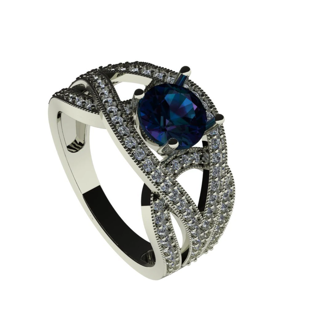 diamond ring for ladies 3D Print Model .c4d .max .obj .3ds .fbx .stl .blend