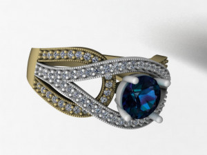 diamond ring for ladies Modèles 3D en vedette
