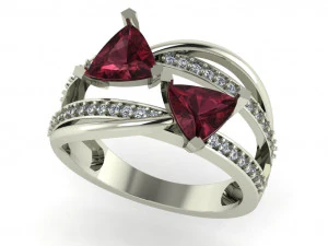 レディース用ダイヤモンドリング 3Dプリントモデル