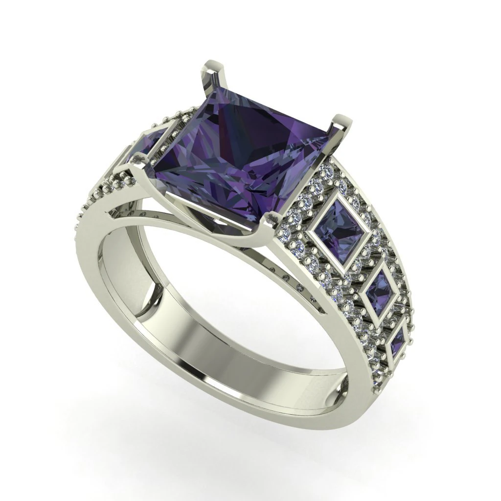 diamond ring for ladies 3D Print Model .c4d .max .obj .3ds .fbx .stl .blend 