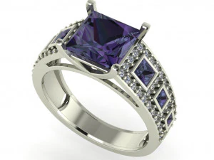 pierścionek z brylantem dla pań Model do druku 3D