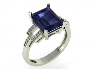 anillo de diamantes para damas Modelo de impresión 3D