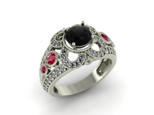 diamond ring for ladies 3Dプリントモデル .c4d .max .obj .3ds .fbx .stl .blend 