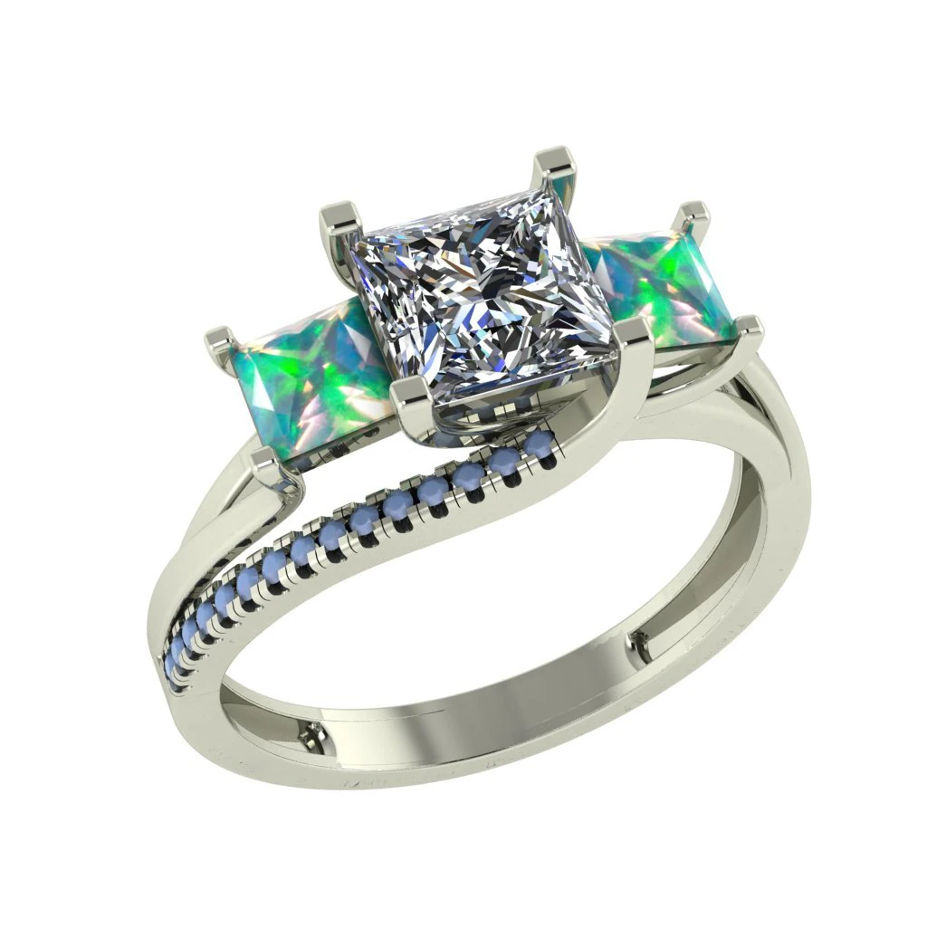diamond ring for ladies 3D Print Model .c4d .max .obj .3ds .fbx .stl .blend 