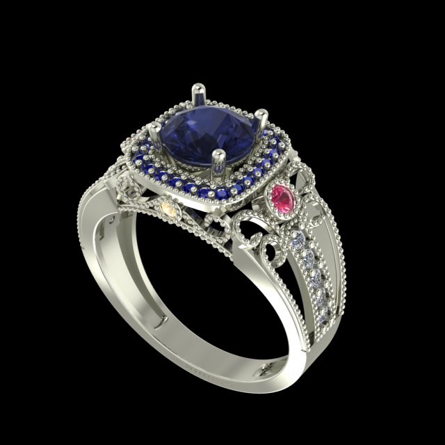 diamond ring for ladies 3D Print Model .c4d .max .obj .3ds .fbx .stl .blend 