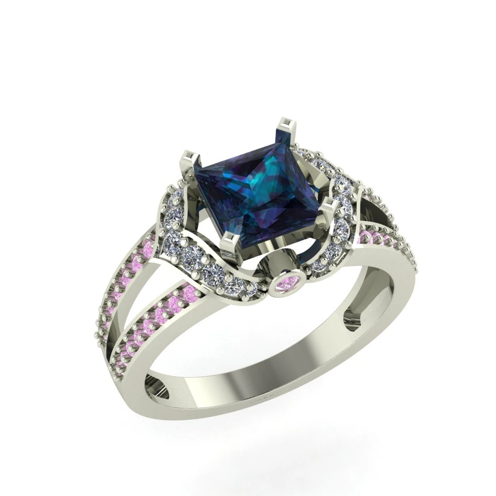 diamond ring for ladies 3D Print Model .c4d .max .obj .3ds .fbx .stl .blend