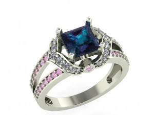 bayanlar i&ccedil;in pırlanta y&uuml;z&uuml;k 3D Baskı Modeli