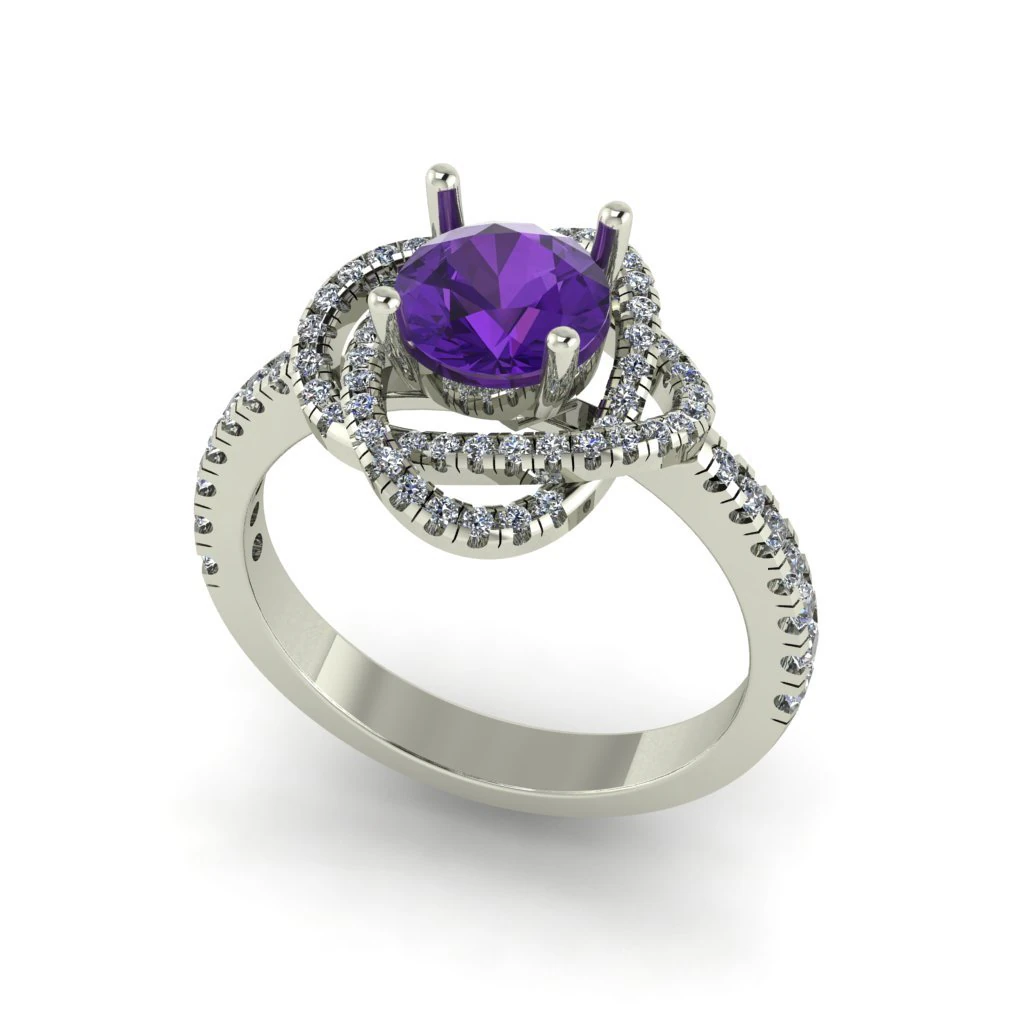 diamond ring for ladies 3D Print Model .c4d .max .obj .3ds .fbx .stl .blend 