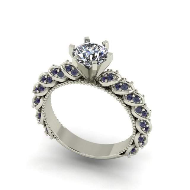 diamond ring for ladies 3D-printmodel .c4d .max .obj .3ds .fbx .stl .blend 