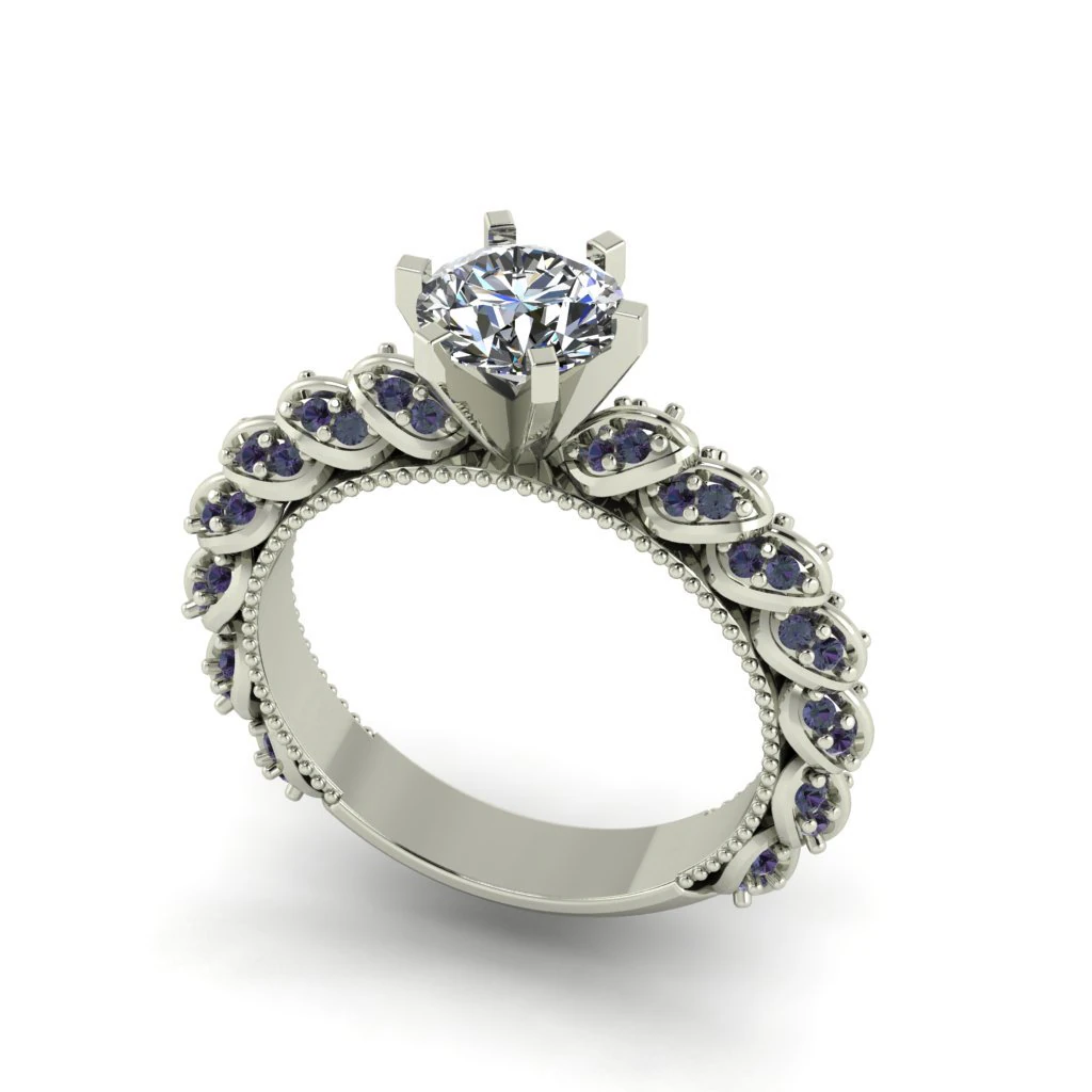 diamond ring for ladies 3D Print Model .c4d .max .obj .3ds .fbx .stl .blend