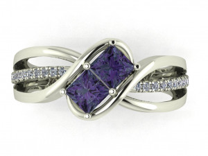 diamond ring for ladies Modèles 3D en vedette