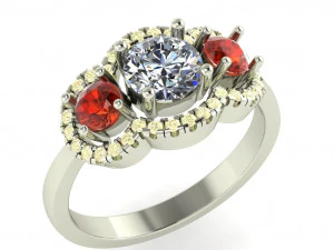 anillo de diamantes para damas Modelo de impresión 3D