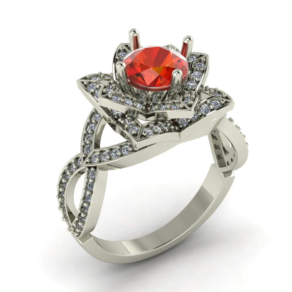 diamond ring for ladies 3D Print Model .c4d .max .obj .3ds .fbx .stl .blend 