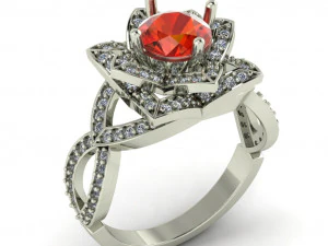 кільце з діамантом для жінок 3D Принт Модель