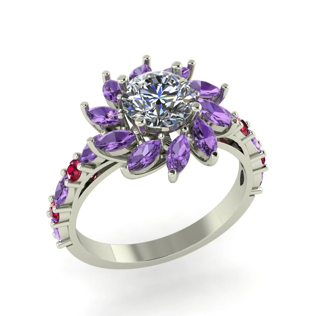 diamond ring for ladies 3D Print Model .c4d .max .obj .3ds .fbx .stl .blend 