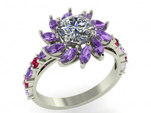 diamond ring for ladies Model Cetak 3D