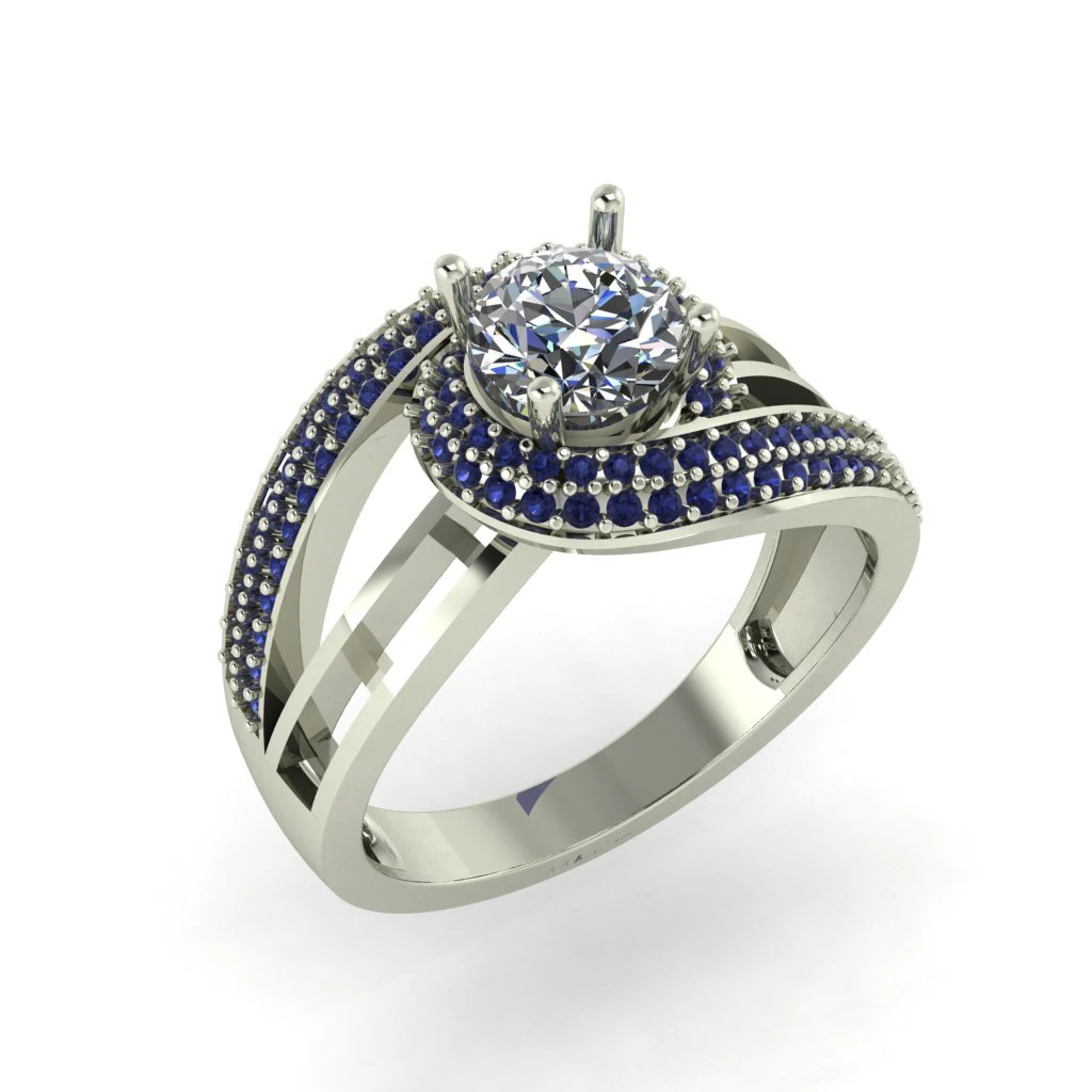 diamond ring for ladies 3D Print Model .c4d .max .obj .3ds .fbx .stl .blend 