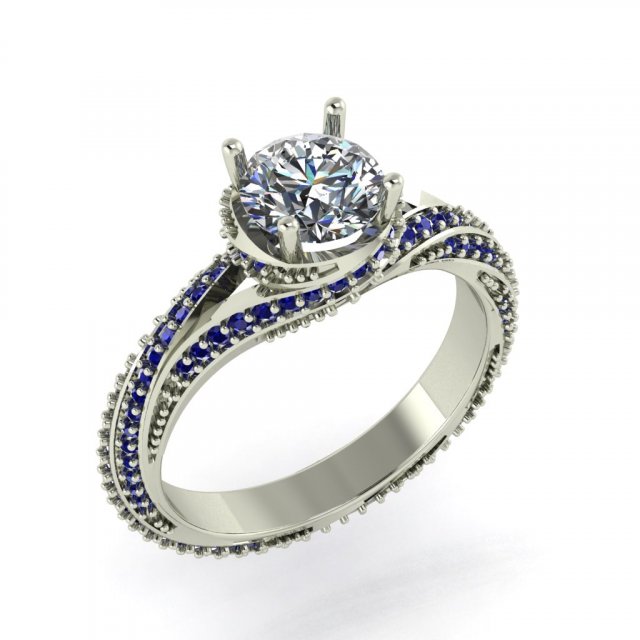 diamond ring for ladies 3D Print Model .c4d .max .obj .3ds .fbx .stl .blend 