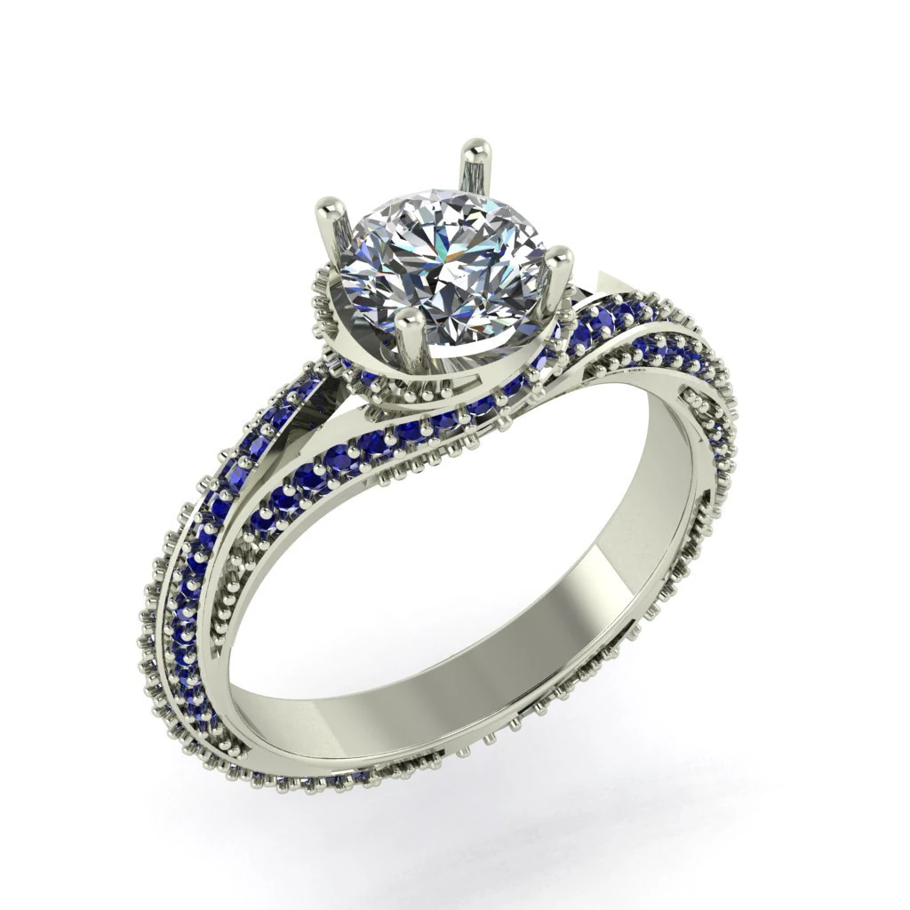 diamond ring for ladies 3D Print Model .c4d .max .obj .3ds .fbx .stl .blend 