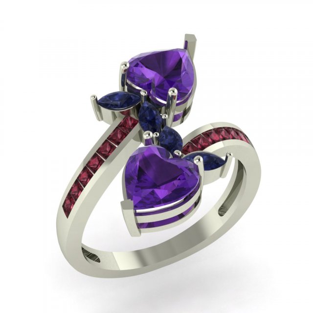diamond ring for ladies Modèles 3D en vedette .c4d .max .obj .3ds .fbx .stl .blend 