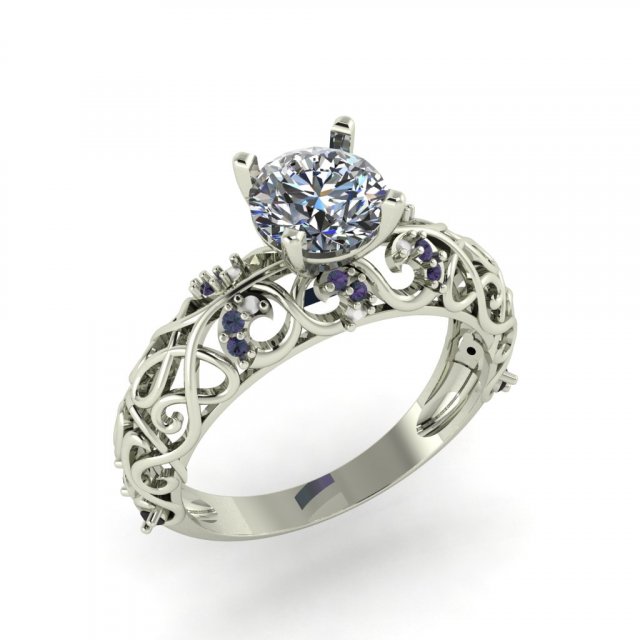 diamond ring for ladies 3D Принт Модель .c4d .max .obj .3ds .fbx .stl .blend 