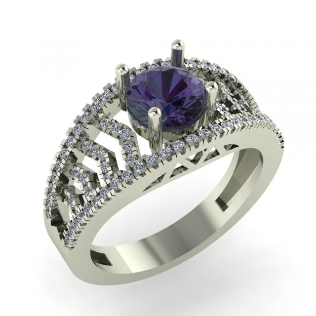 diamond ring for ladies 3D Print Model .c4d .max .obj .3ds .fbx .stl .blend 