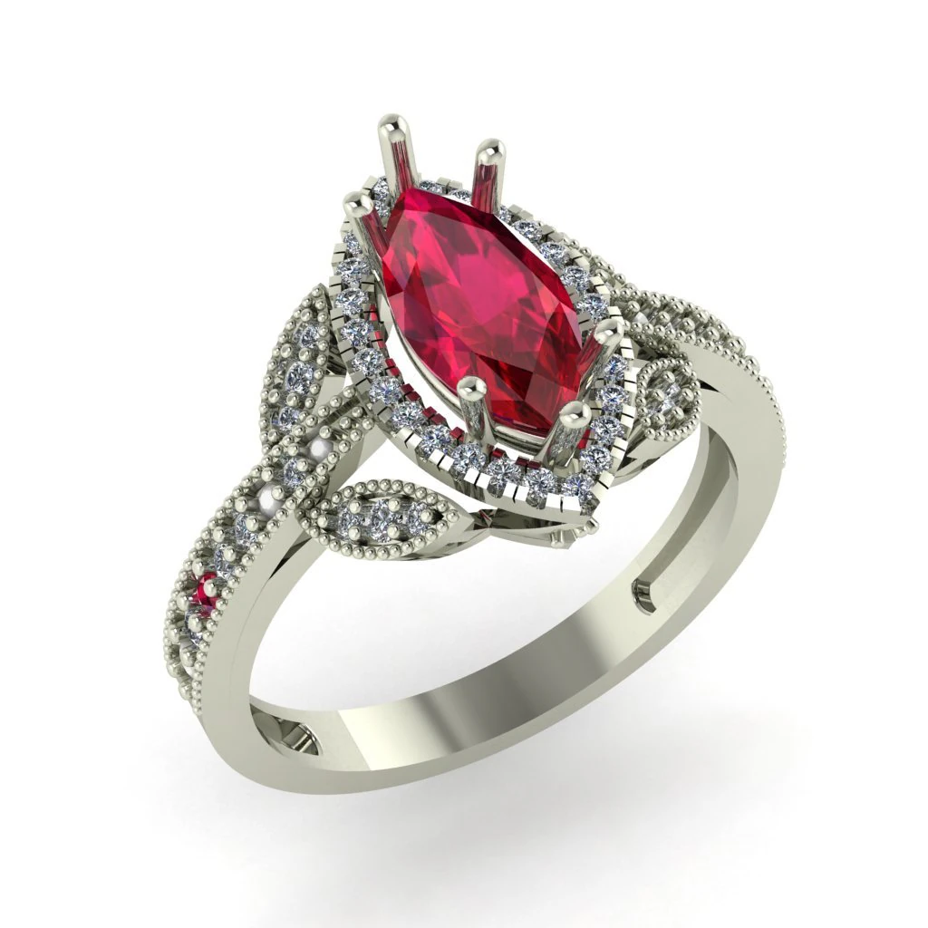 diamond ring for ladies 3D Print Model .c4d .max .obj .3ds .fbx .stl .blend